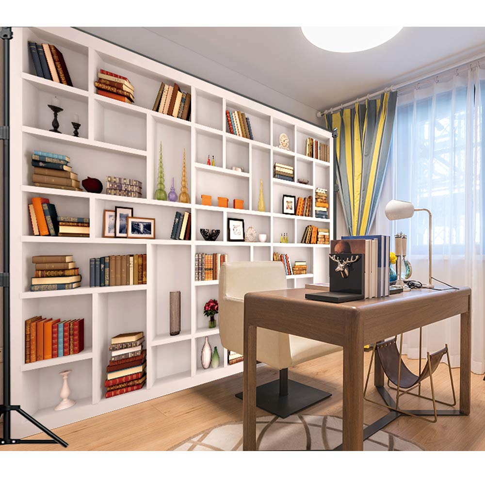 Maijoeyy 7x5ft White Bookshelf Backdrop Bookcase Backdr