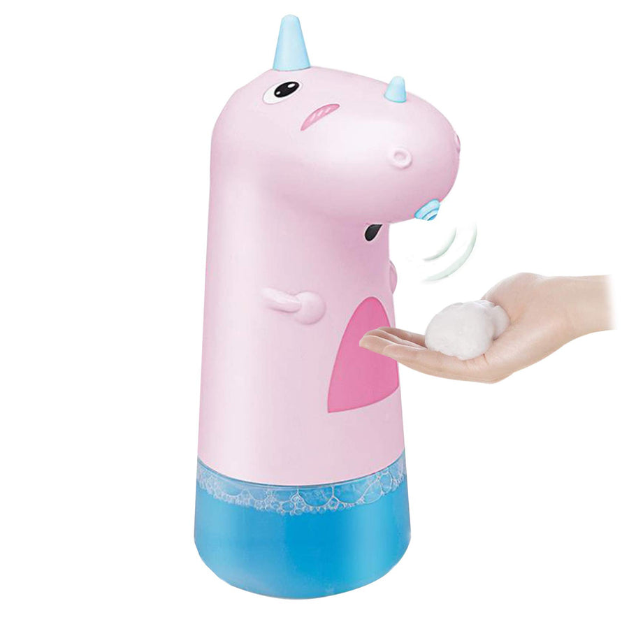 Cartoons Automatic Hand Soap Dispenser,250 ML USB Rechargeable Kids Automatic Hand Soap Dispenser Shower Gel Shampoo Bottle for Bathroom Home School Hands Free Soap Dispenser (Pink)