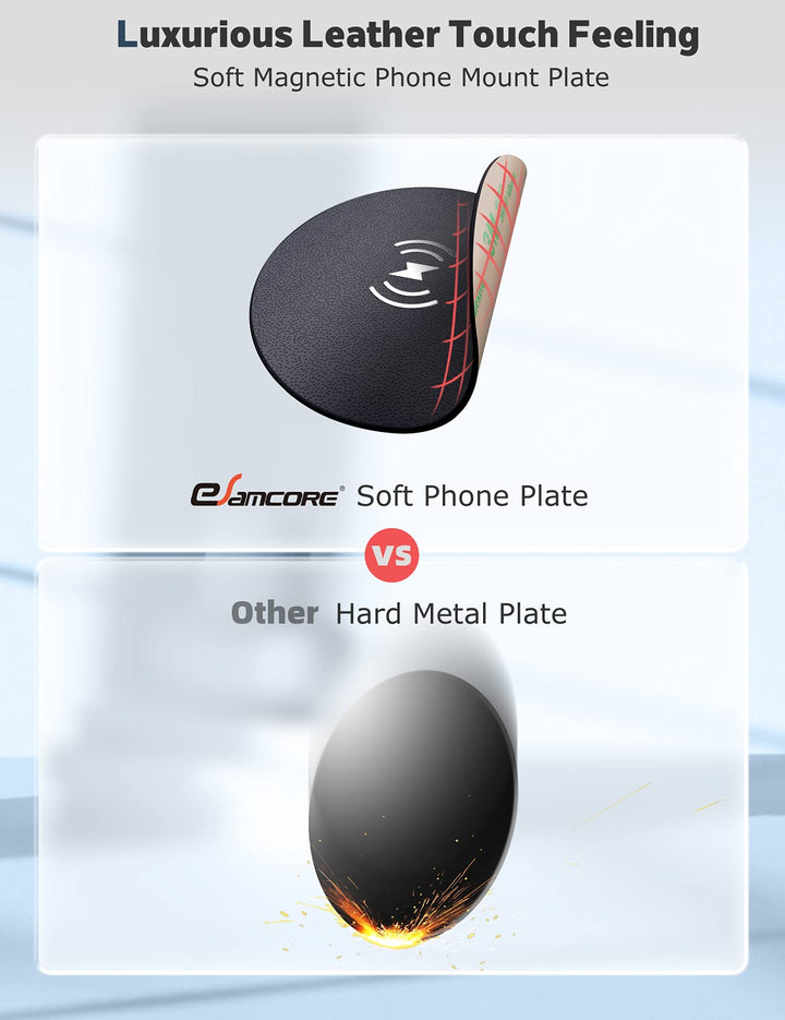 Magnetic Phone Mount Metal Plate, Wireless Charging Compatible Phone Magnet Sticker for Magnetic Phone Holder for Car [Round Medium Size] [2.1 inch Diameter] [2-Pack]