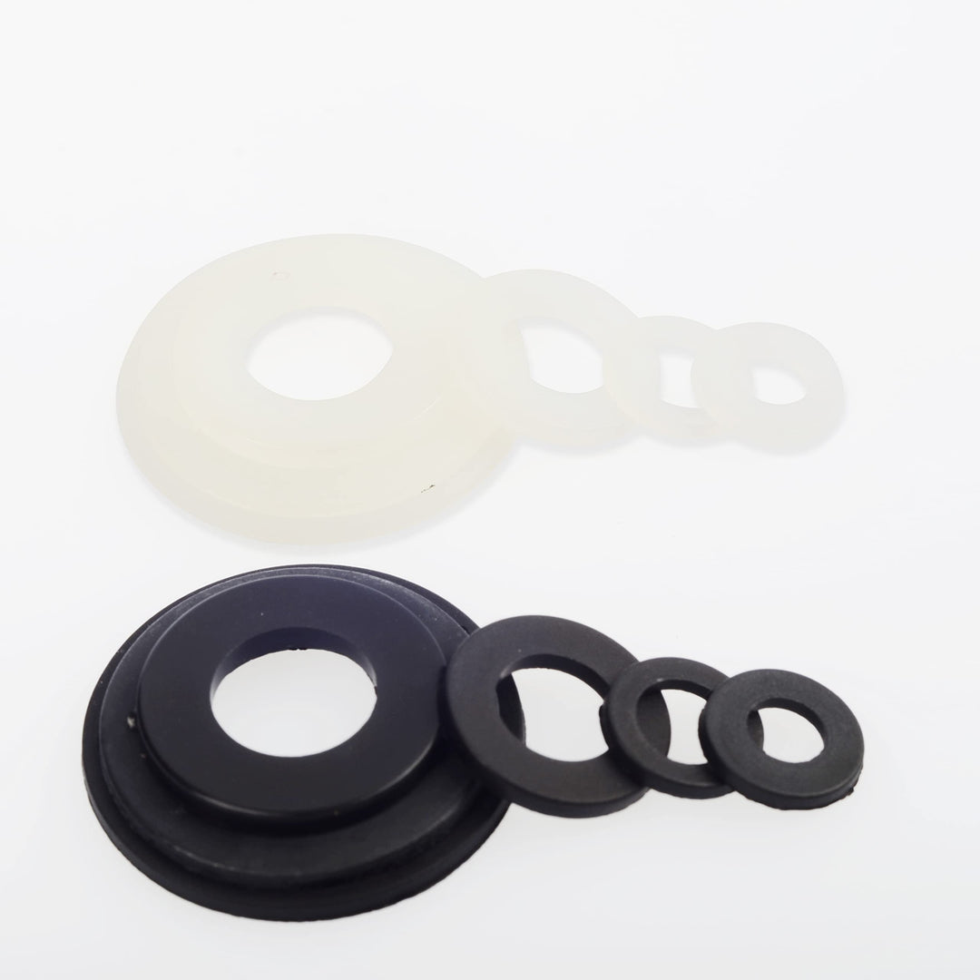 QTEATAK 420 Pcs Black/White Nylon Flat Washers Assortme