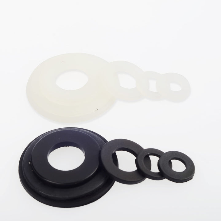 QTEATAK 420 Pcs Black/White Nylon Flat Washers Assortme