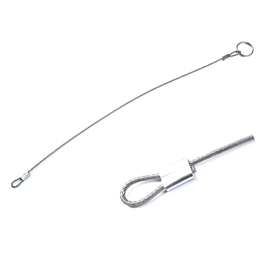 Safety Lanyard Double Loop Cable Stainless Steel Looped Ends Cable w/Quick Release Ring, Vinyl Coated Cover & Rope Crimp 12 inch (30mm) 10 Pack
