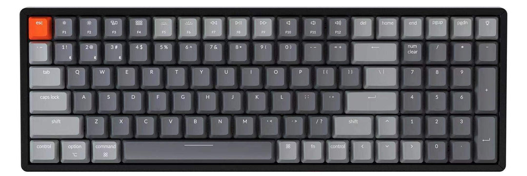 K4 96% Layout 100 Keys Wireless Bluetooth 5.1/Wired USB Mechanical Gaming Keyboard with Gateron G Pro Red Switch White LED Backlight N-Key Rollover for Mac Windows PC-Version 2