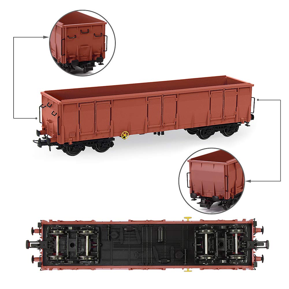 2pcs HO Scale High-Side Gondola Car 1:87 Railway Wagons Rollong Stock Container Carriage 1:87 Freight Car C8742WR-2-NUS