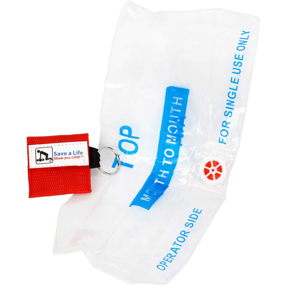 American CPR, CPR Emergency Rescue Face Shield with One-way Valve, Mask for Key Chain or Pocket, Breathing Barrier, 25 Pack