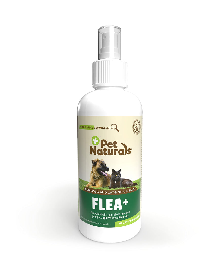 Flea and Tick Prevention Spray with Natural Oils for Dogs and Cats, 8 Ounce - Safe for Bedding and Collars - Clean, Non Sticky Ingredients