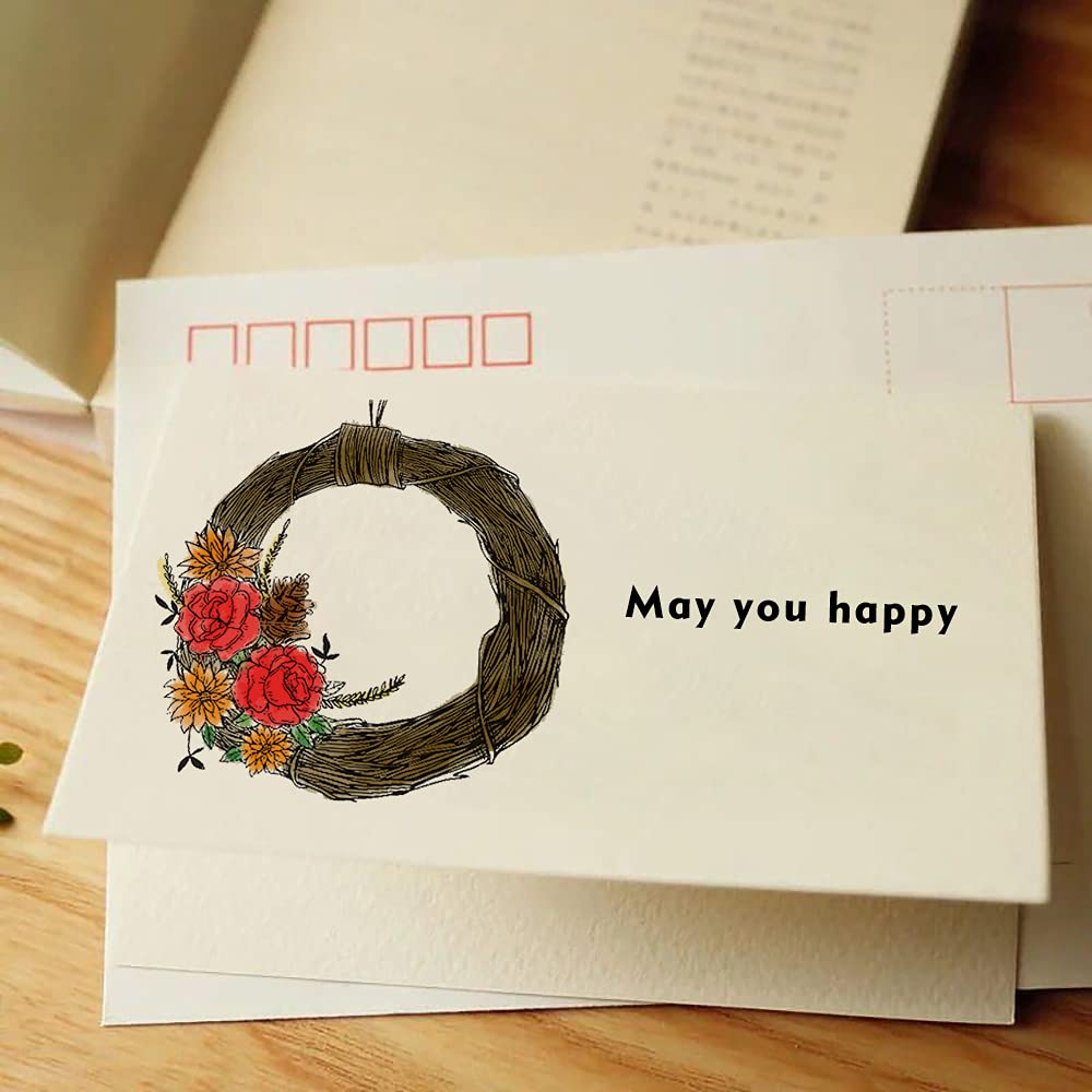 Clear Stamp Apple Tree Silicone Stamp, Autumn Harvest Apple Farm Sentiment Rubber Stamp for Card Making Crafting Decoration and DIY Scrapbooking