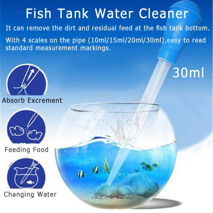 Manual Fish Tank Water Changer Aquarium Dropper, 2Pcs 30ml Aquarium Clean Pipette Dropper, Fish Tank Cleaning Waste Remover, Aquarium Gravel Cleaning Straw