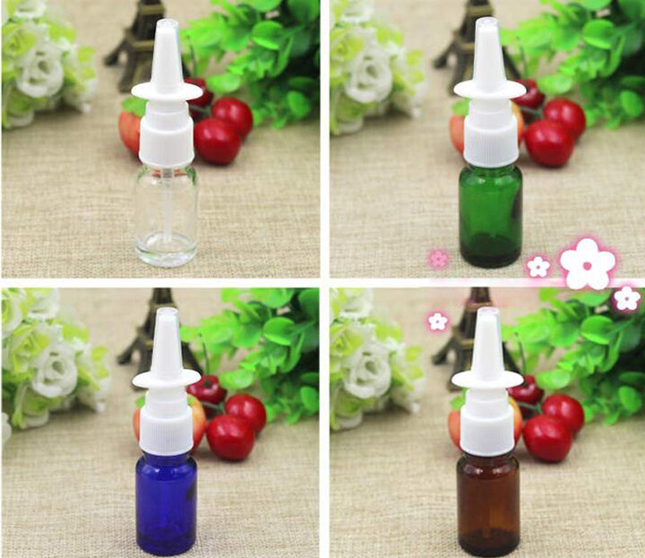 SYBL Blue: 6Pcs 10Ml/0.34Oz Glass Nasal Spray Bottles - Portable Empty Refillable Fine Mist Sprayers Atomizers Cosmetic Makeup Perfume Storage Container Vials(Blue)
