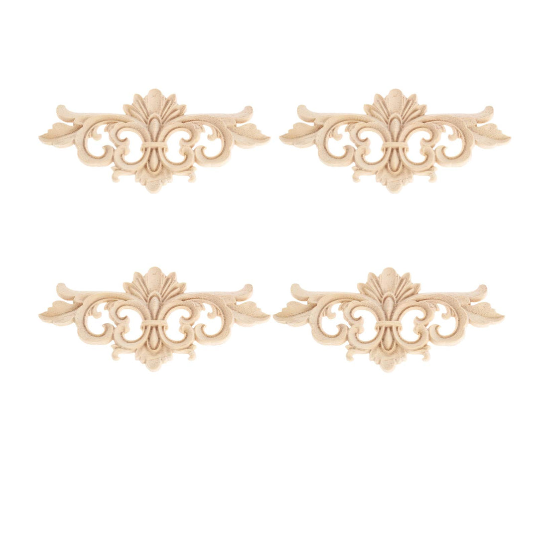 Wood Appliques Decorative Center Carved Onlays, Unpaint