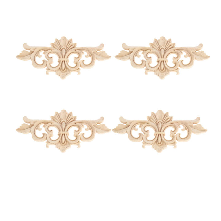 Wood Appliques Decorative Center Carved Onlays, Unpaint