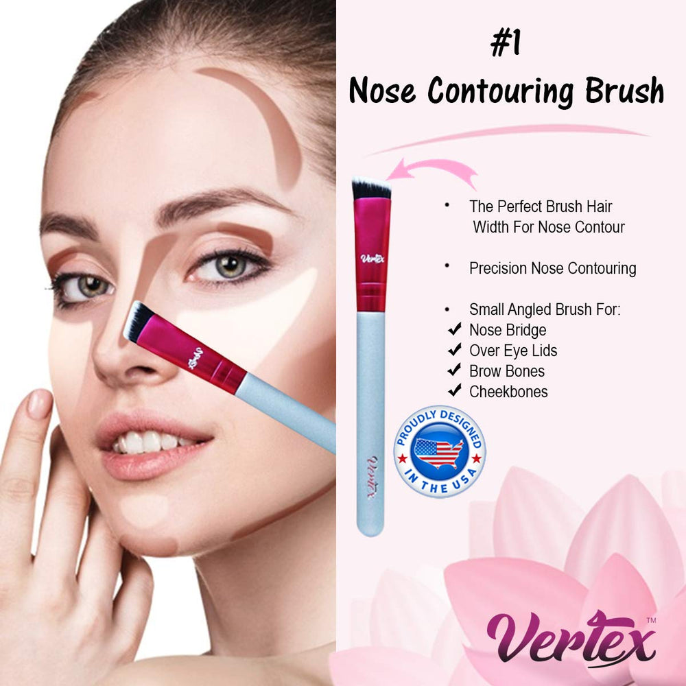 Star Beauty Contour Brush 3pcs Premium Quality Contour Brushes for Precision Definitition - Small Angle Contour BEST SELLER–Nose Sculpting- Dramatic Cheekbones-Angled Blending