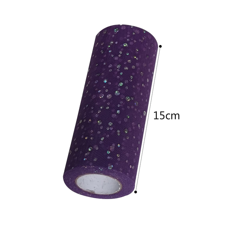 Glitter Purple Sequin Shimmer Tulle Roll 6x 25 Yard- Purple Tulle Spool-Tulle Fabric-Tutu Tulle-Purple Wedding Tulle