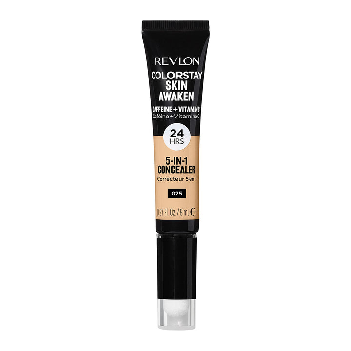 Revlon ColorStay Skin Awaken 5-in-1 Concealer, Lightweight, Creamy Longlasting Face Makeup with Caffeine &amp; Vitamin C, For Imperfections, Dark Circles &amp; Redness, 025 Light Beige, 0.27 fl oz