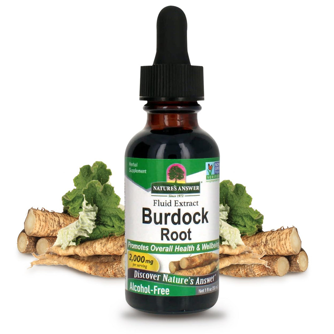 Nature&#39;s Answer Burdock Root Extract 1 Ounce - Alcohol Free, Made in USA, Vegan, Non GMO, No Artificial, Preservative Free - Supports Overall Wellness, Immune Support, Lymphatic Drainage