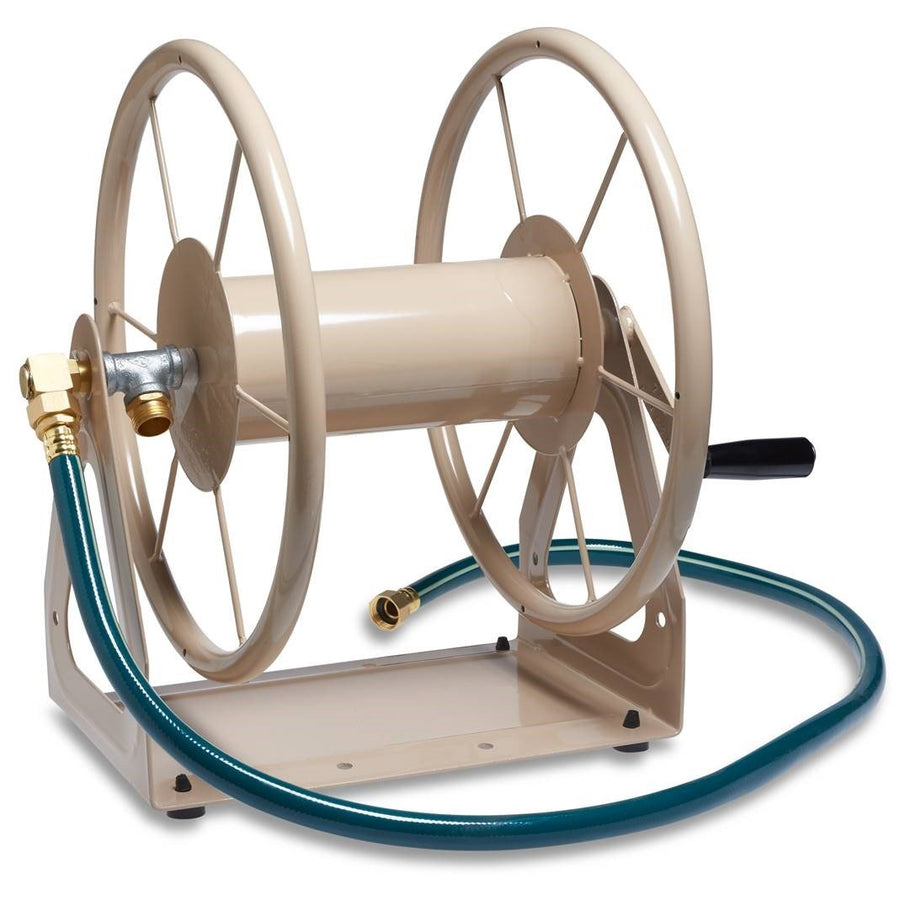 Products 703-2 Multi-Purpose Steel Garden Wall/Floor Mount Hose Reel, Tan Poly