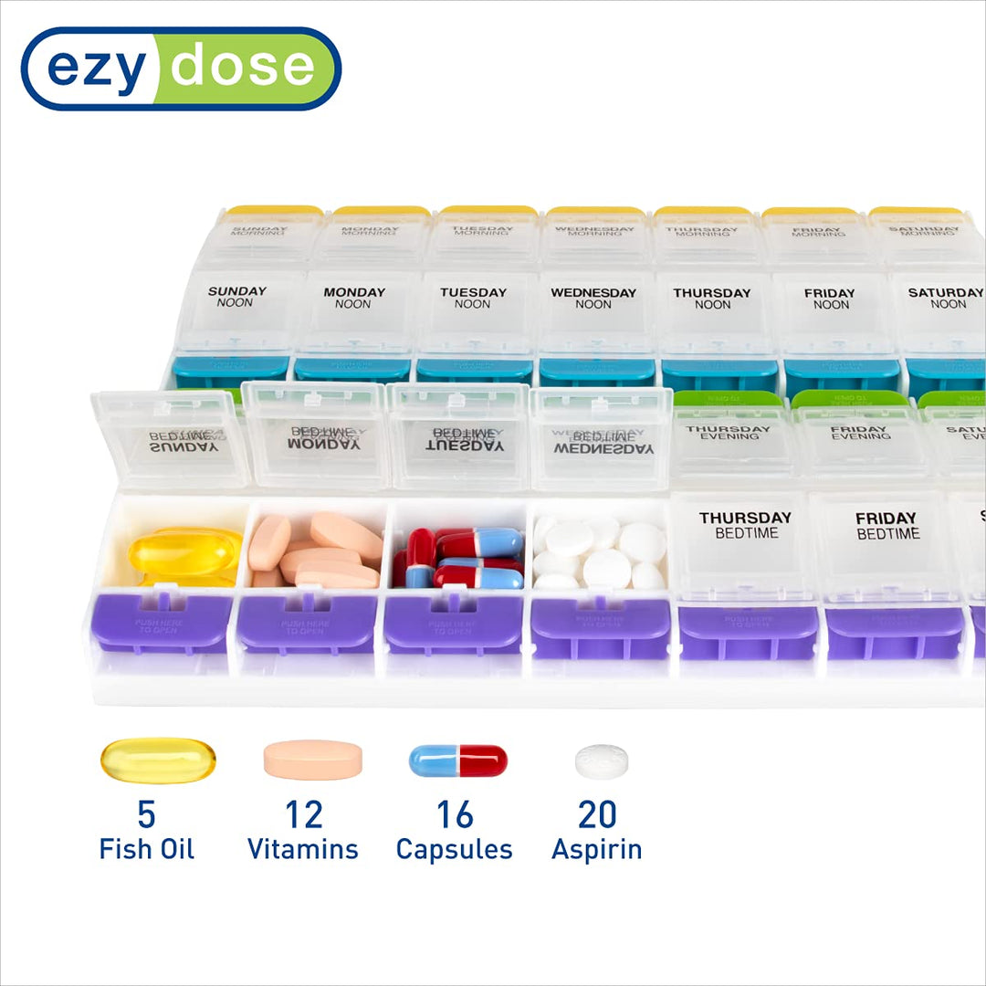 Ezy Dose Xl Push Button Medtime Planner - 7 Day, 4 Times Per Day