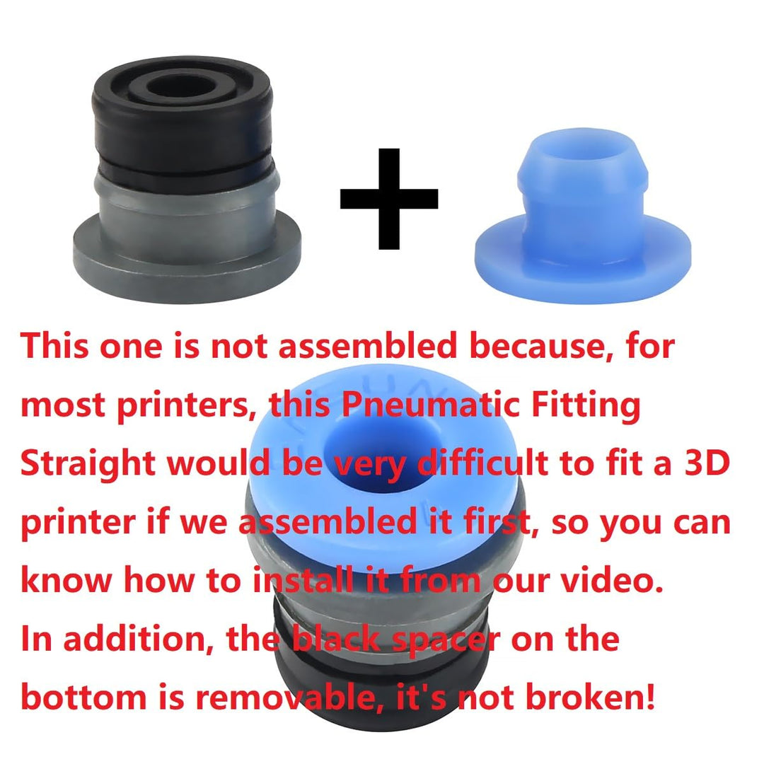 3D Printer Extruder Parts Bowde ECAS04 Teflo Pneumatic Fitting Straight Quick in Print Extruder Embedded Collet Clips for PTFE for DIY Voro Project or Other Tube PTFE BCZAMD-5Pcs