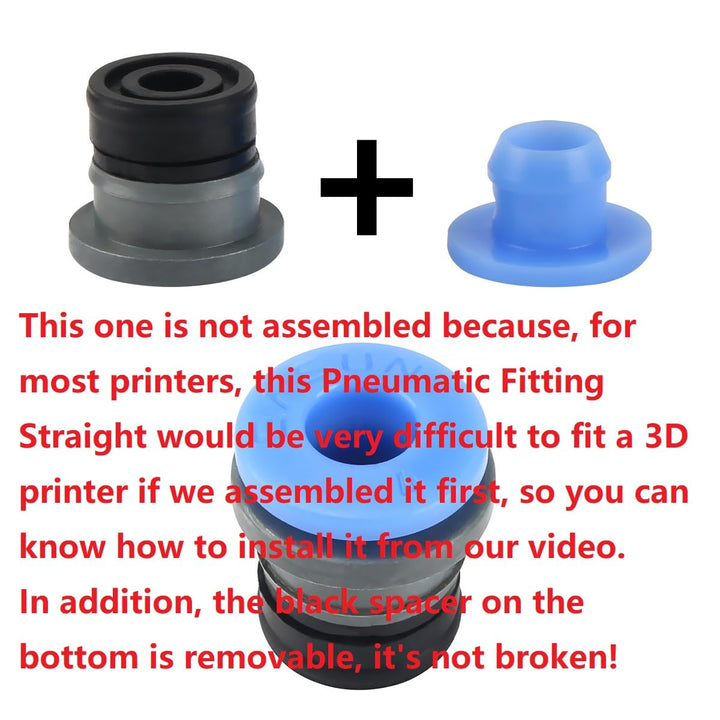 3D Printer Extruder Parts Bowde ECAS04 Teflo Pneumatic Fitting Straight Quick in Print Extruder Embedded Collet Clips for PTFE for DIY Voro Project or Other Tube PTFE BCZAMD-5Pcs