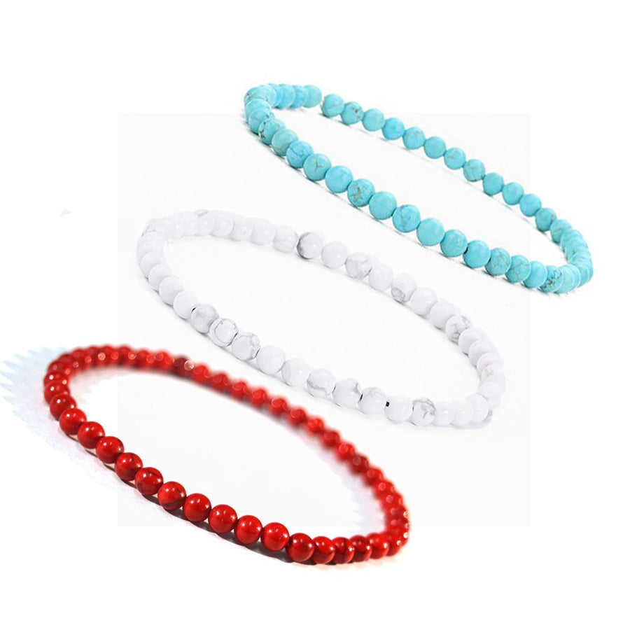 KIKILA 4mm Mini Gemstone Energy Bracelets Crushed Stone