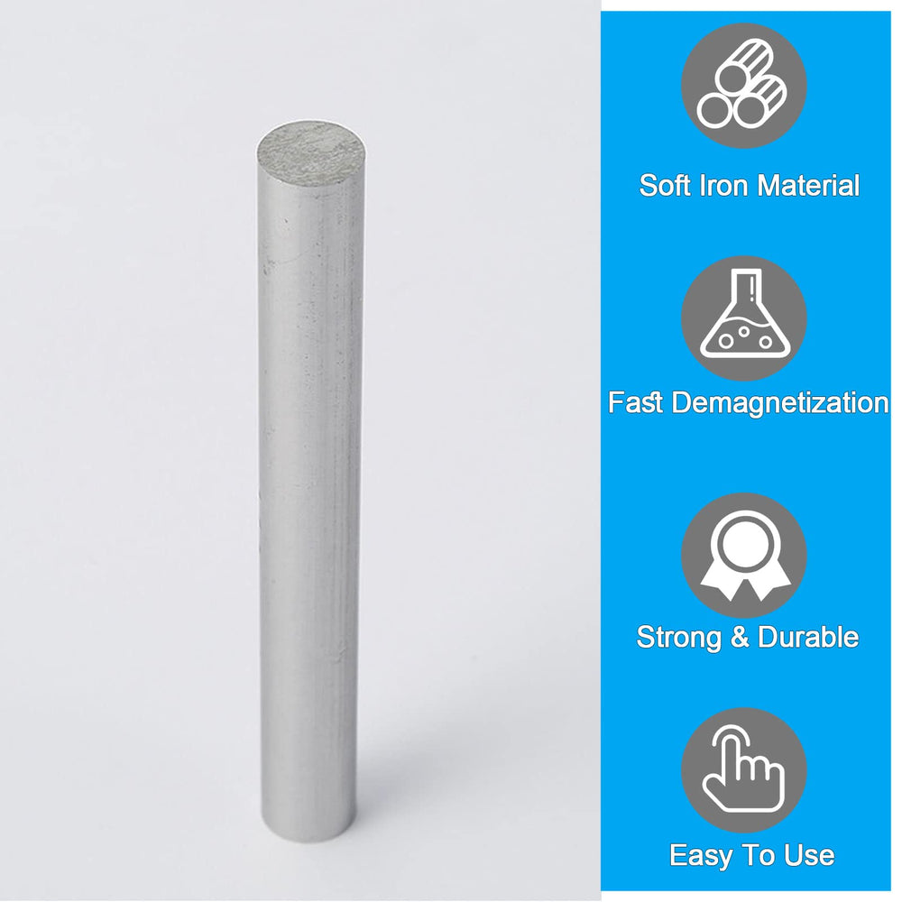 Soft Iron Rod, High Pure Iron Rod, Ideal Core for Making Electromagnets, 0.5 Diameter, 6 Long