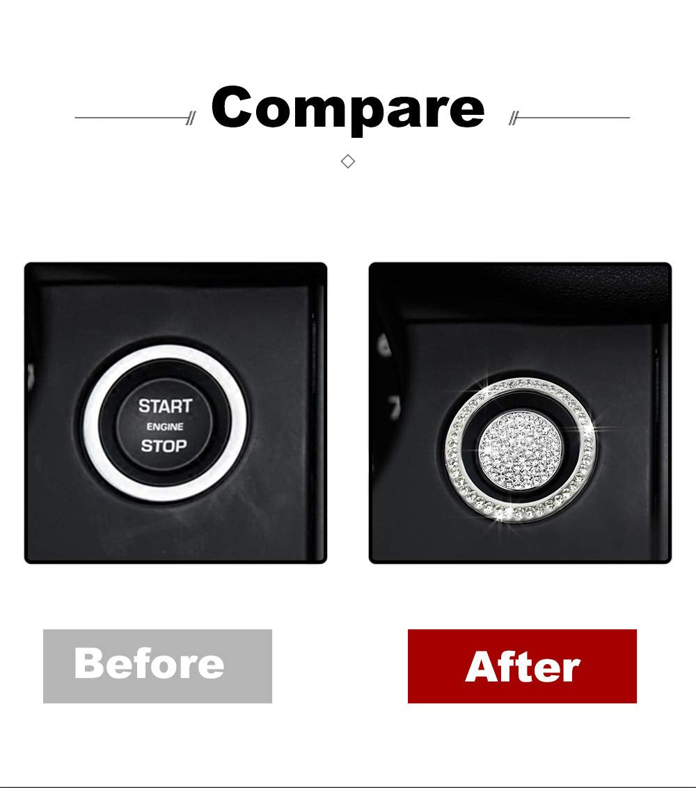 Gear Shift Knob Bling Crystal Shiny Diamond Accessory Interior Sticker Compatible for Land Rover