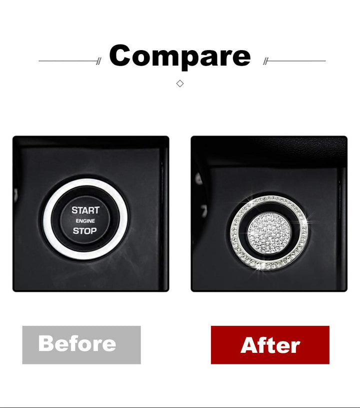 Gear Shift Knob Bling Crystal Shiny Diamond Accessory Interior Sticker Compatible for Land Rover