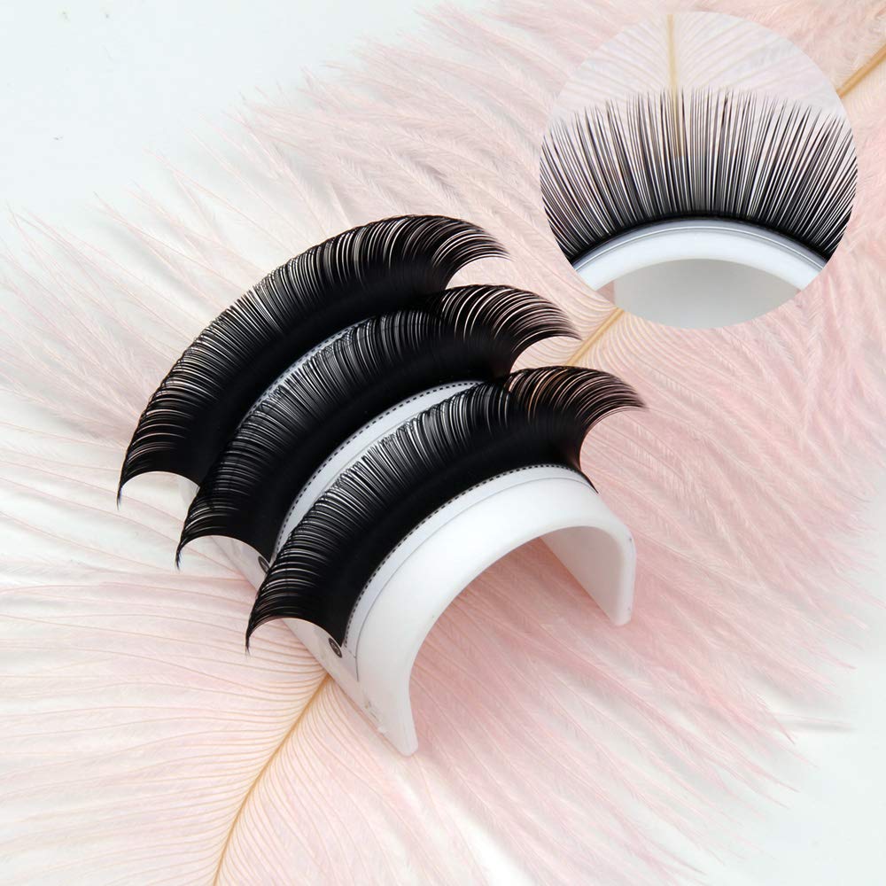 0.15-D, 10Mm Length: 15 Ellipse Eyelash Extensions Matte Black Flat Lashes Cashmere Faux Mink Individual Eyelash Extensions Ellipse Lash C Curl D Curl Faux Mink Volume Semi Perma