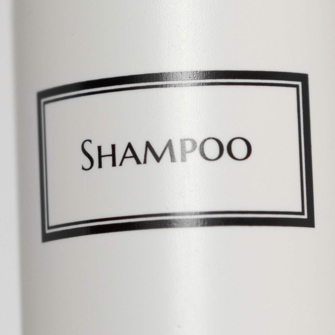 Artanis Home Silkscreened Empty Shower Bottle Set for Shampoo, Conditioner, and Body Wash, Cosmo/Bullet 16 oz 3-Pack, White (White Pumps)