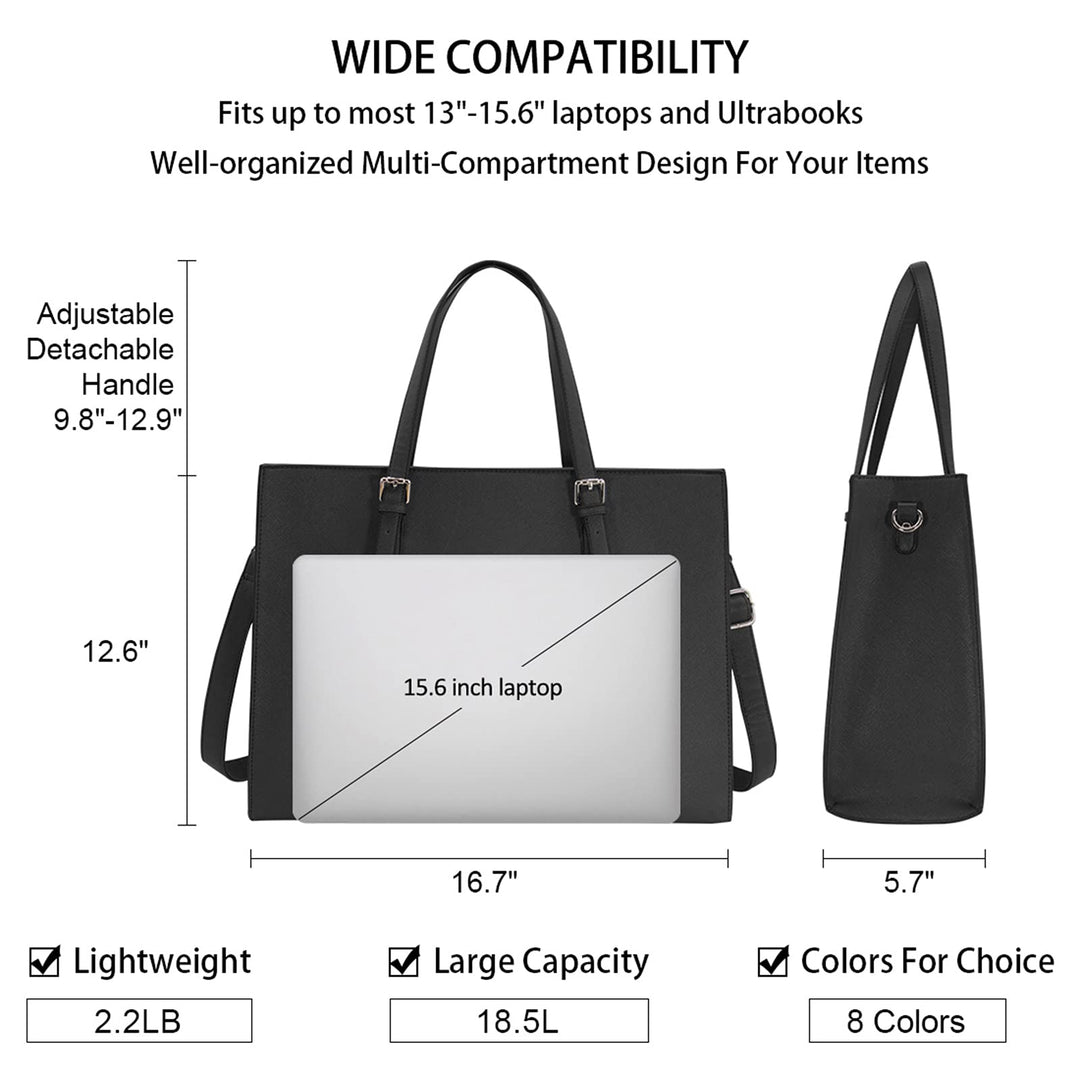 Laptop Bag for Women Waterproof Lightweight Leather 15.