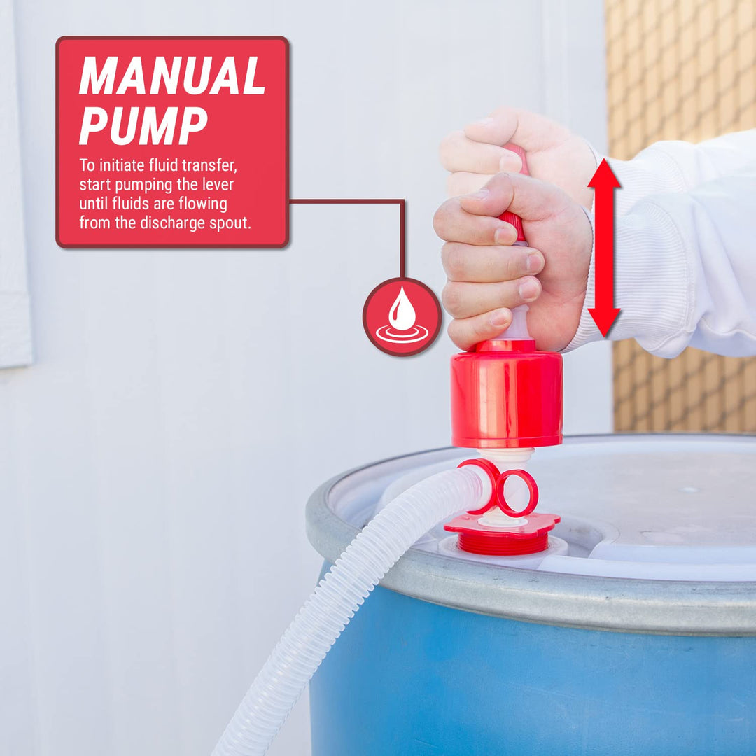 TRDRUM20 Emergency BPA-Free Drinking Water Drum Siphon Pump (5.5 GPM) for 55 Gallon Drums