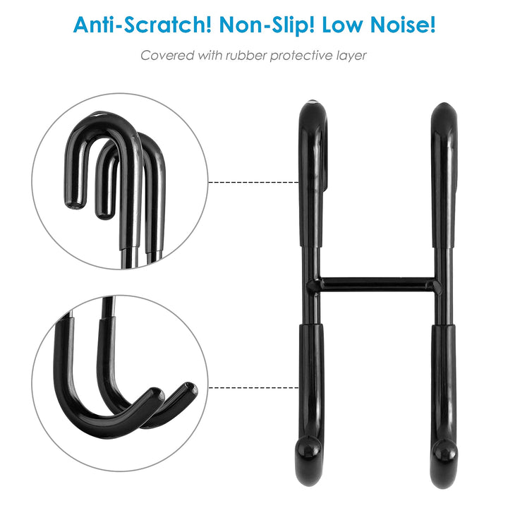 Shower Door Hooks (2-Pack), Towel Hooks for Bathroom Frameless Glass Squeegee Hooks, Black