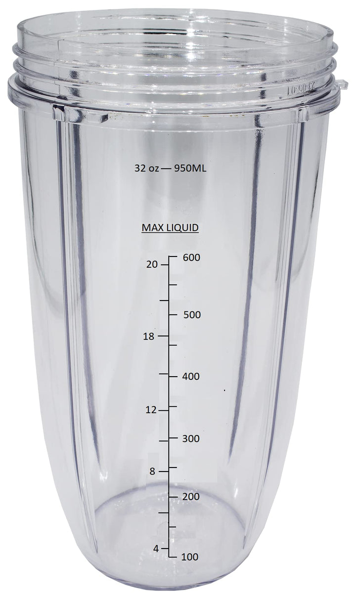 Replacement 32 Ounce Extra Large Colossal Cup Jar,Compatible with Nutribullet 600W, 900W, NB-101B, NB-101S, NB-201, NBR-0601, NBR-1201, NB9-1301, 900 Pro Series Blenders Juicers
