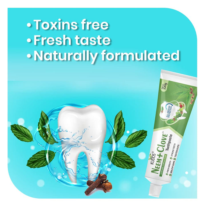 Kudos Ayureveda Neem Clove Toothpaste I Prevents Caviti