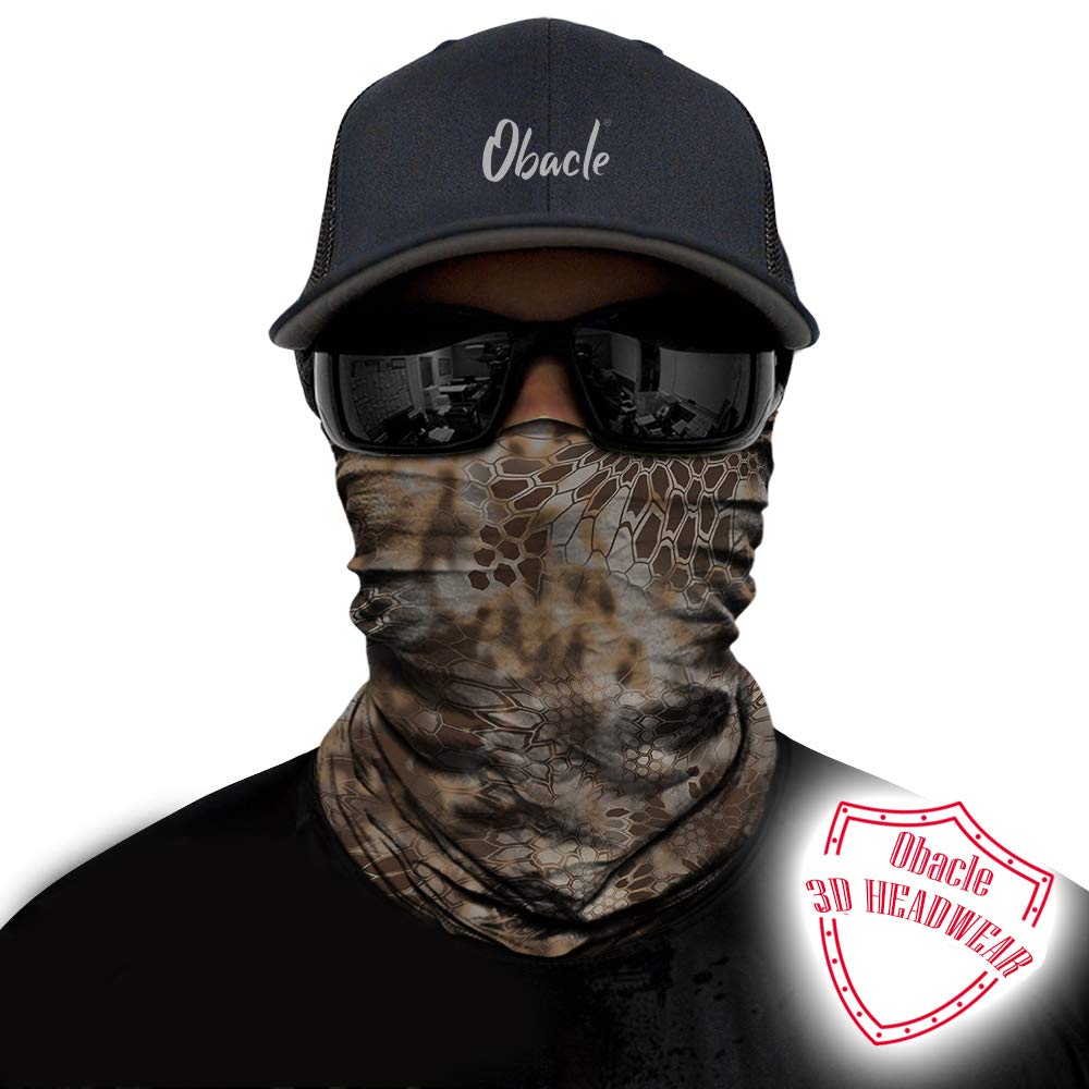 Face Mask for Sun Dust Wind Protection Breathable Seamless Face Mask Headband Bandana for Men Women Thin Neck Gaiter for Motorcycle Fishing Hunting Outdoor Sport (Python Skin Deep Brown)