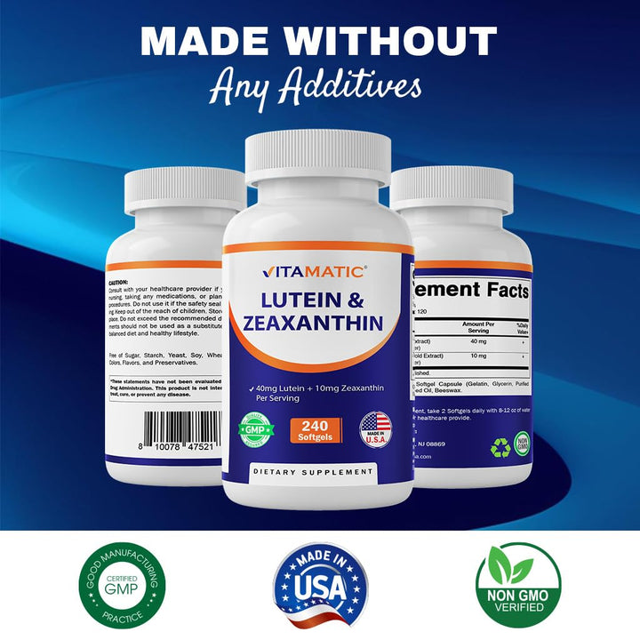 Vitamatic Lutein 40mg with Zeaxanthin 10mg, Eye Health 
