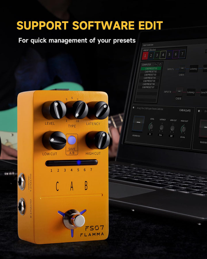 FS07 Stereo Simulation Pedal 7 User Preset Slots Support IR Loading Software Editing