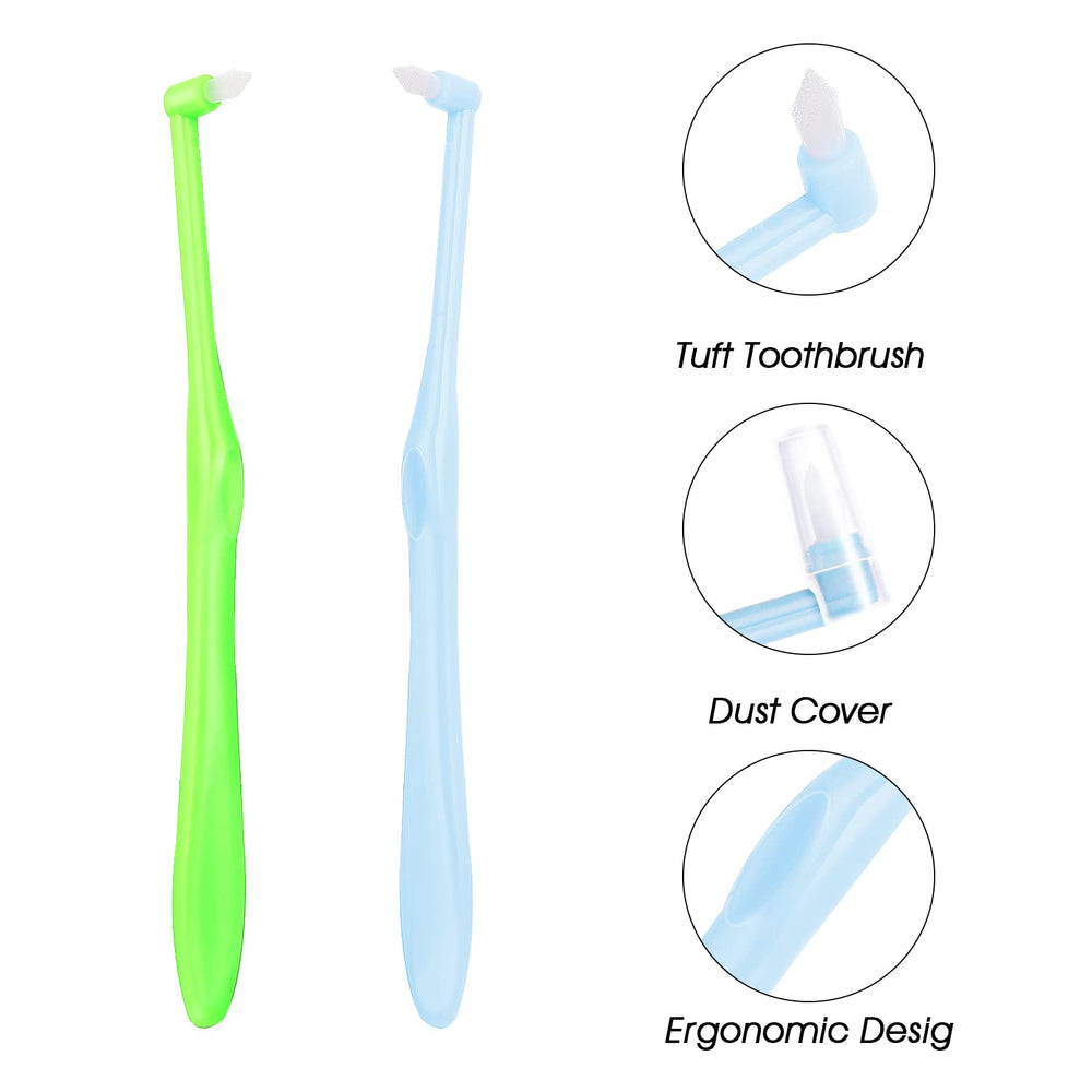 WLLHYF Single Tuft Toothbrush 2 Pieces Interspace Tuft 