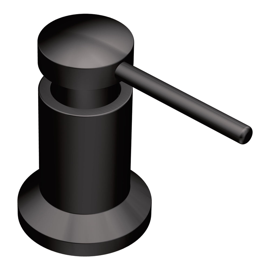 Matte Black Deck Mounted Modern Soap Dispenser for Kitchen Sink with Above the Sink Refillable Bottle, 3942BL