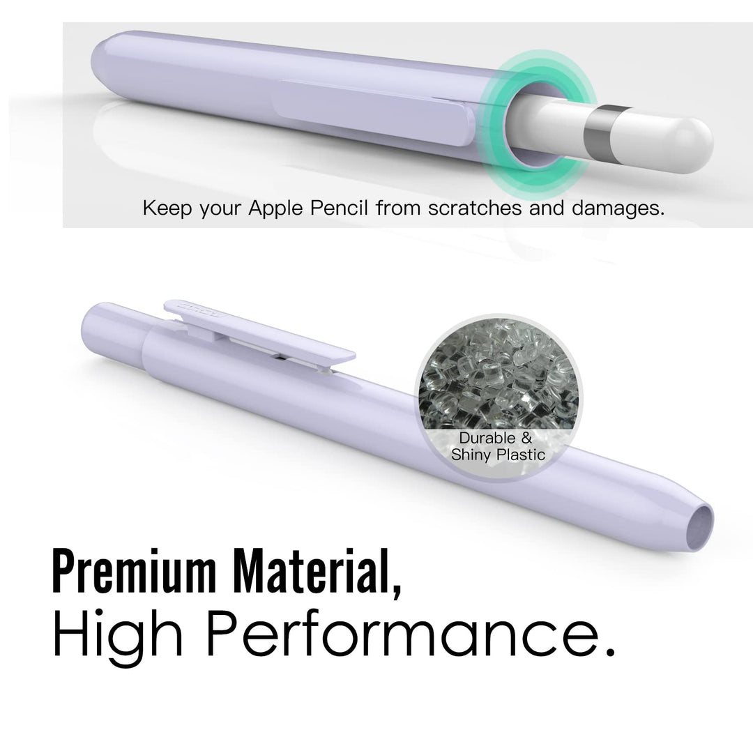 Holder Case Fit Apple Pencil 1st Gen, Retractable Tip Cap Fit New iPad 10th Gen 2022, iPad 9th Gen 2021, iPad 8th Gen 2020, iPad 6th 9.7 2018, iPad Mini 5th Gen Pencil Case Pencil, Taro Purple