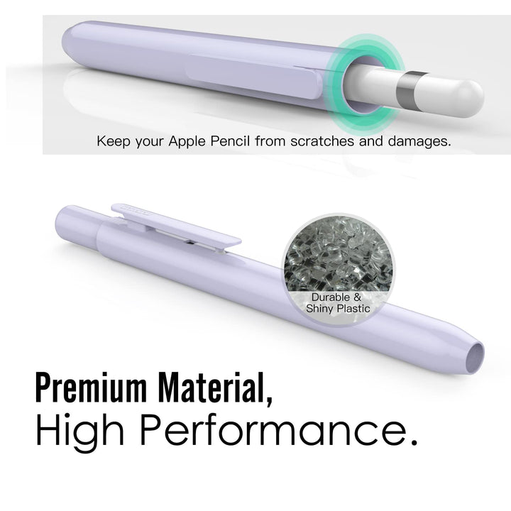 Holder Case Fit Apple Pencil 1st Gen, Retractable Tip Cap Fit New iPad 10th Gen 2022, iPad 9th Gen 2021, iPad 8th Gen 2020, iPad 6th 9.7 2018, iPad Mini 5th Gen Pencil Case Pencil, Taro Purple