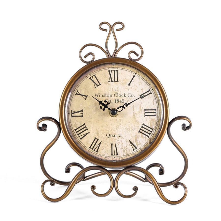 Vintage Table Clocks for Living Room Bedroom Decor, Silent Decorative Farmhouse Shelf Clock Battery Operated, Small Rustic Mantel Clock with Roman Numerals