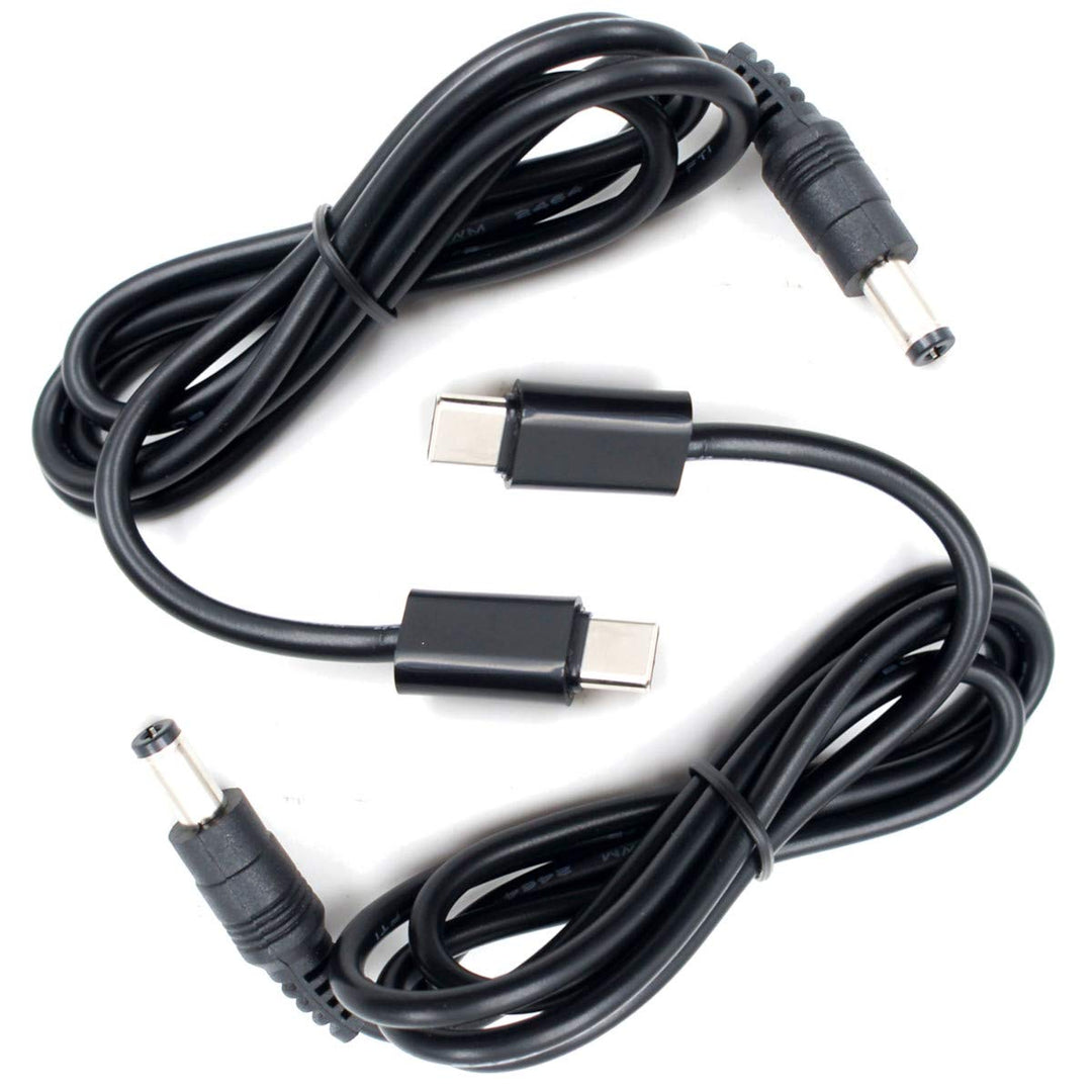 (2-Pack) JacobsParts 12V USB C Type-C PD Trigger 3ft 5A Power Cable 5.5 x 2.1mm DC Connector