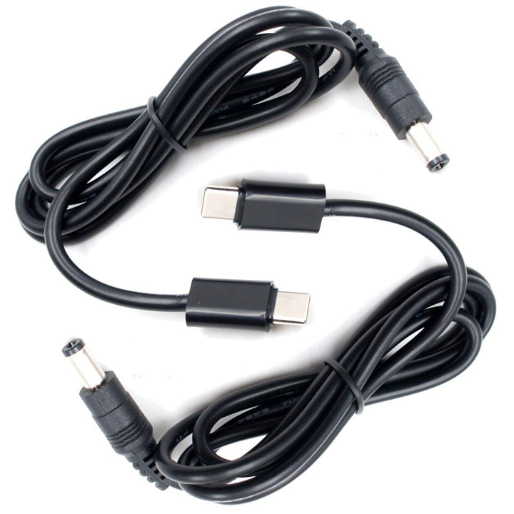 (2-Pack) JacobsParts 12V USB C Type-C PD Trigger 3ft 5A Power Cable 5.5 x 2.1mm DC Connector