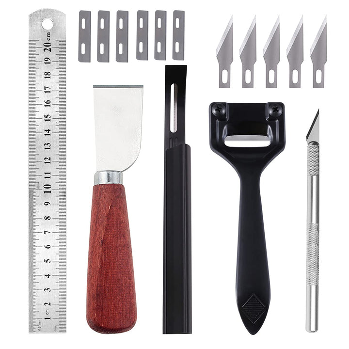 PLANTIONAL Metal Leather Skiver Set, 5 Kinds of Leather