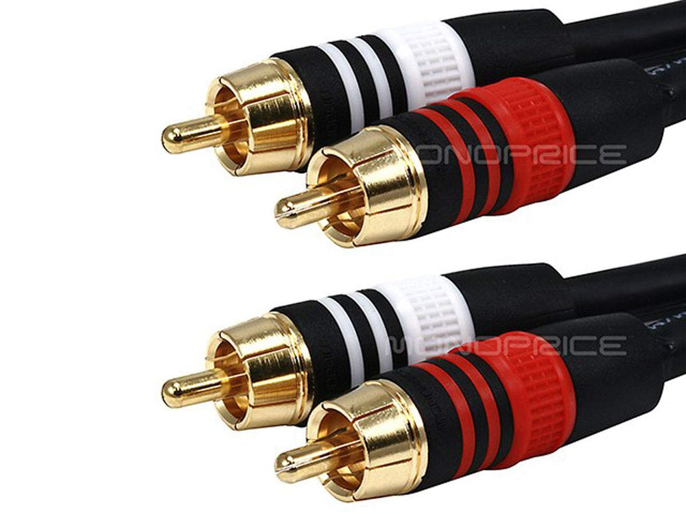 Monoprice Premium Two-Channel Audio Cable - 3 Feet - Bl