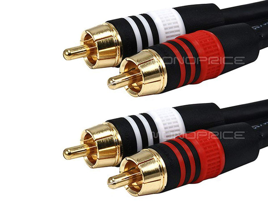 Monoprice Premium Two-Channel Audio Cable - 3 Feet - Bl