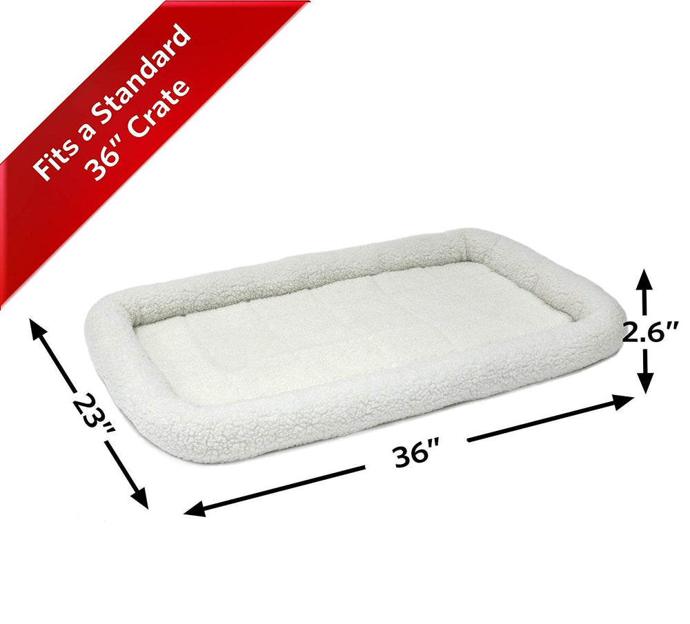 Homes for Pets Quiet Time Fleece Bolster Pet Bed - Cream - 36 x 23-Inchch (40236)