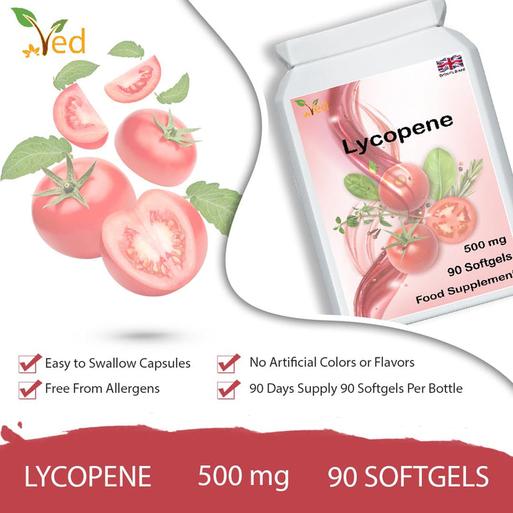 Lycopene 500 mg | 90 Softgel, 3 Month Supply.