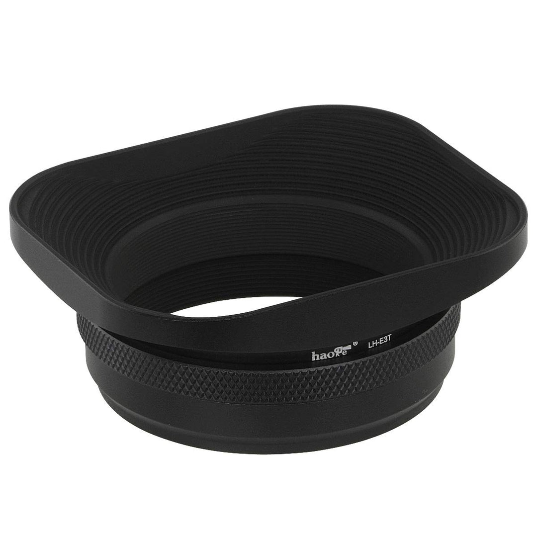 Haoge LH-E3T Square Metal Lens Hood with 49mm Adapter R